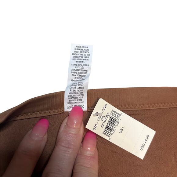 Aerie Brown High Leg Bikini Bottom L NWT Double Waistband, Cheeky Recycled Swim - Picture 4 of 4